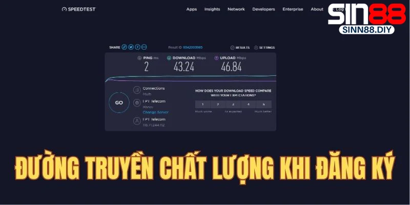 Chú ý kết nối mạng khi đăng ký